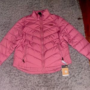 The north face womens pink puffer jacket